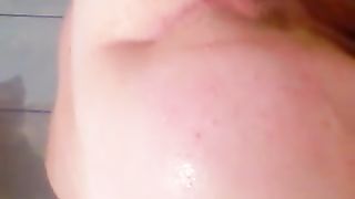 Chubby wife shitting in bathtub