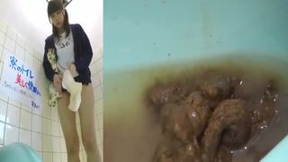 Two Japanese girls pooping