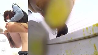 Two girls pooping by turn