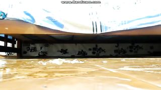 Nasty latina puking while masturbating