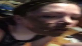 Cum on her dirty face