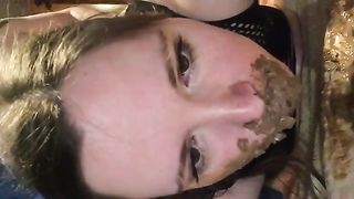 Busty blonde babe gets fucked with poop