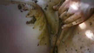 Cum on her dirty pussy