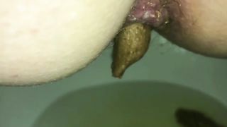 Huge turd from a hairy ass