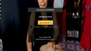 Shitting in white pantyhose