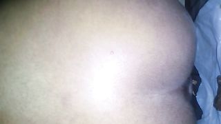 Black girl pooping on her knees