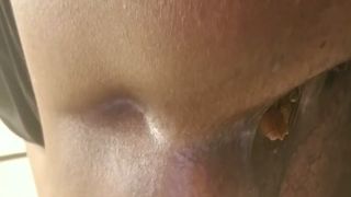 Amateur girl shitting in close up