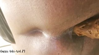 Amateur girl shitting in close up