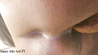 Amateur girl shitting in close up