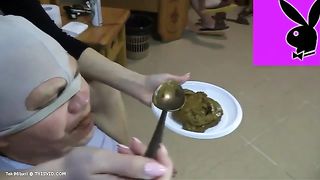 Hot girls pooping on an old guy