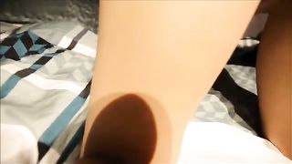 Pushing a brown turd from tight ass