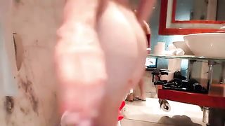 Rubbing poop on her sexy ass