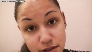 Tight girl pooping over toilet