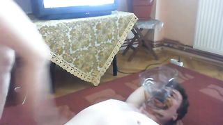 Russian babe shitting on her slave's face