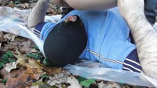 Feeding her masked slave