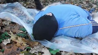 Feeding her masked slave