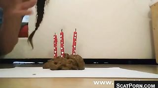 Birthday poop cake