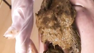 Pile of creamy shit on his face