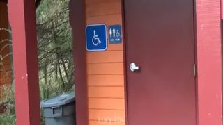 Shitting over toilet