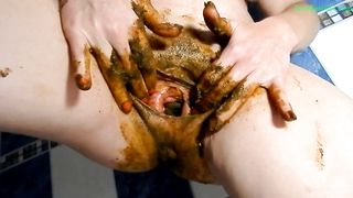 Rough scat masturbation
