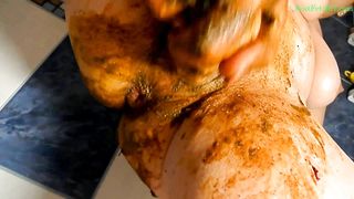Rough scat masturbation