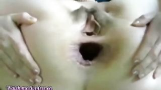 Shitting after gaping her ass