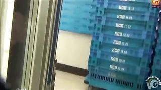 Japanese girls poop in public toilets