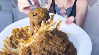 Covered entire ass with fresh shit