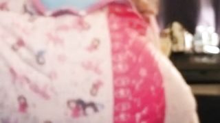 Redhead babe shitting in her diapers