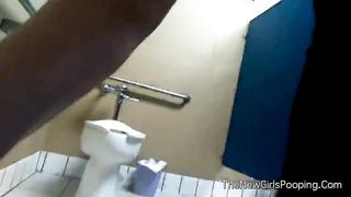 Beautiful blonde teen shitting