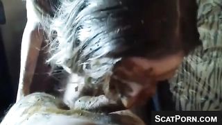 Amazing rough sex with scat couple