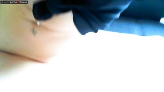 Blonde babe shitting in a potty