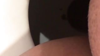 Shaved girl peeing and pooping