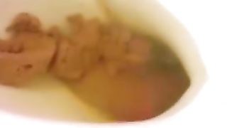 Shaved teen dropped big turd