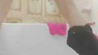 She loves pooping on her knees