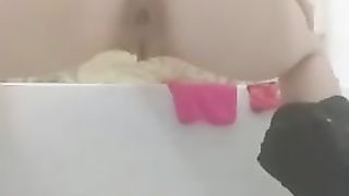 She loves pooping on her knees