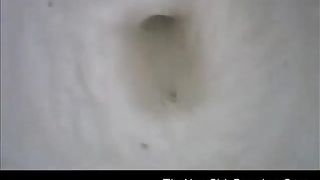 Pregnant brunette shitting