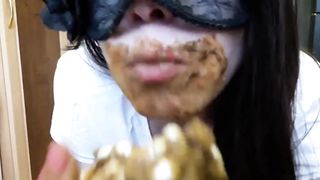 She eats her own shit and masturbates
