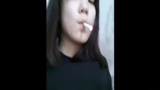 Beautiful college teen shitting