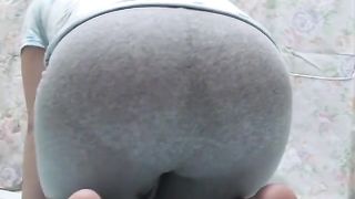 Japanese babe filled grey pants with poop