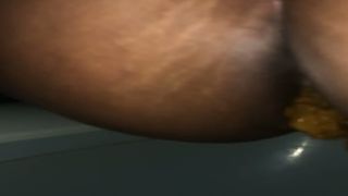 Ebony wife shitting and peeing