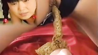 Lesbian girls poop on each other