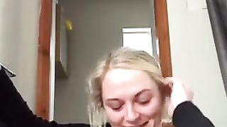 British blonde milf shitting