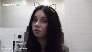 Cute girl is very constipated