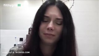 Cute girl is very constipated