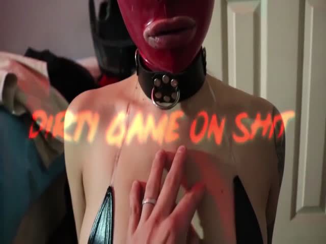 Dirty scat game in red latex