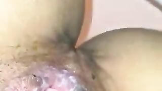 Creampied babe shitting