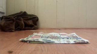 Hot college babe shits on her knees