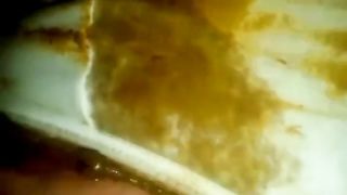 She's pooping in white panties