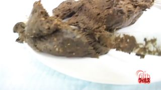 Four loads on white plate